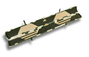 Flickwerk Lederkoffer Grün Creme für 3/4-geteilte Queues offen ganz