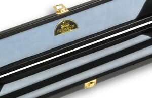 Lederkoffer Schwarz breit nah