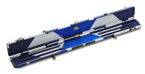 Flickwerk Lederkoffer Blau Camouflage für 3/4-geteilte Queues offen