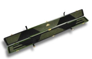 Lederkoffer Schwarz Grün für 3/4-geteilte Queues zu ganz