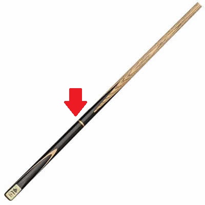 Dreiviertelgeteilte Queues mit Gewinde über dem untersten Viertel